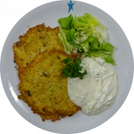 Kürbiskernrösti dazu Tomaten-Schnittlauch-Quark und Blattsalat (2,3,15,19,24,81)